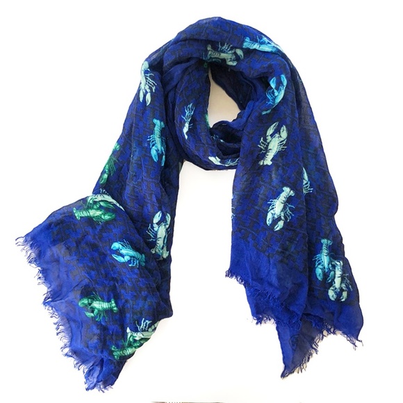 TORY BURCH lobster print scarf or sarong wrap for beach - Picture 2 of 5